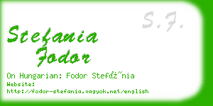 stefania fodor business card